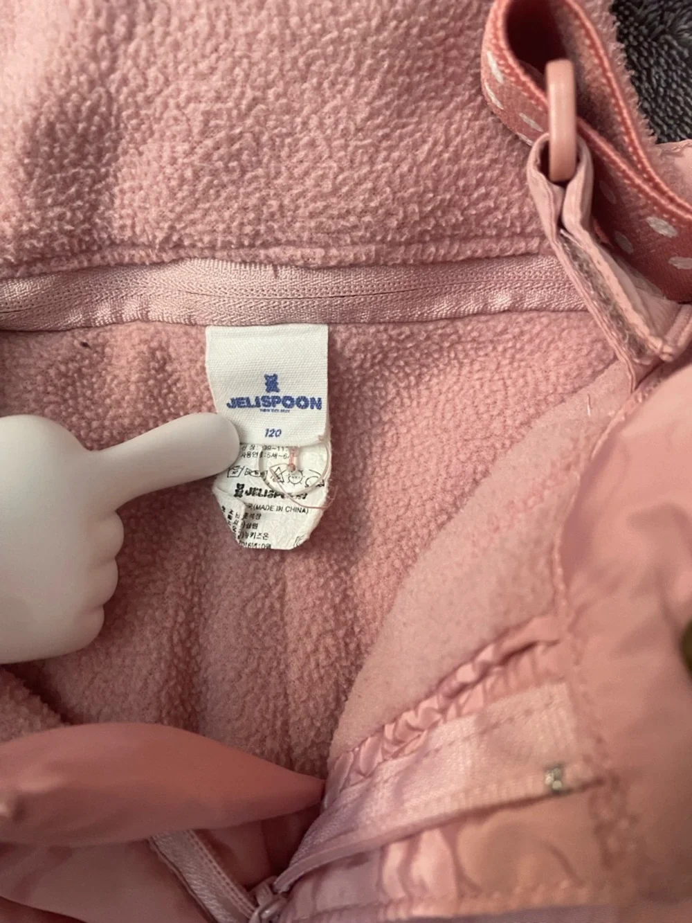 Jelispoon Boutique Dusty Pink Fleece-Lined Snow Bibs Size 120 (US 6/7) - Picture 9 of 9